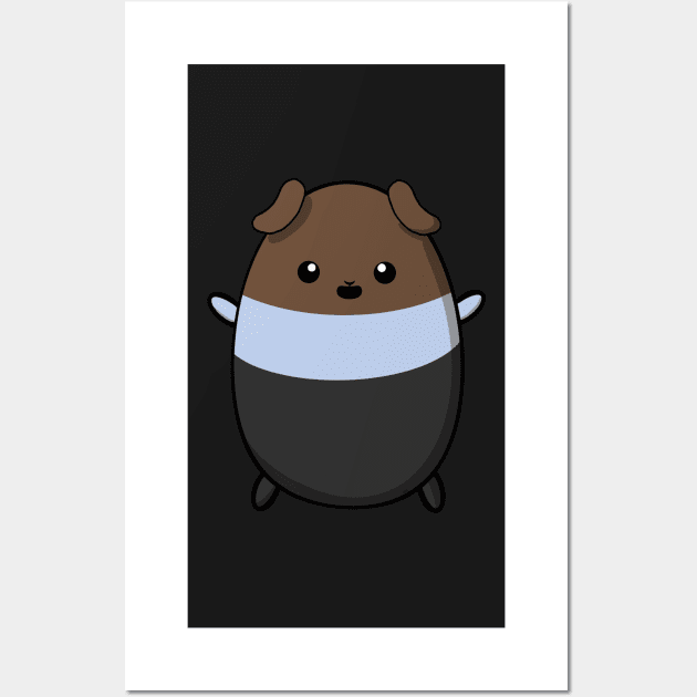 Cute guinea pig with tri-colour fur, brown, blue, black, kawaii guinea pig, guinea pig, Wall Art by Catphonesoup